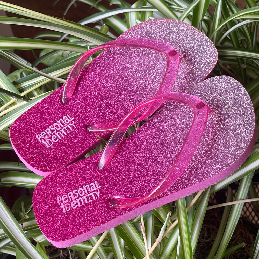 Girls Pink Glitter Flip Flops Ombré Sz 13/1 *FREE w $20 of GIRLS Clothes -BUNDLE